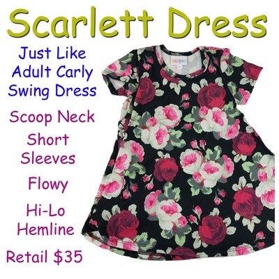 Kids Scarlett (adult Carly) LuLaRoe Swing Dress
