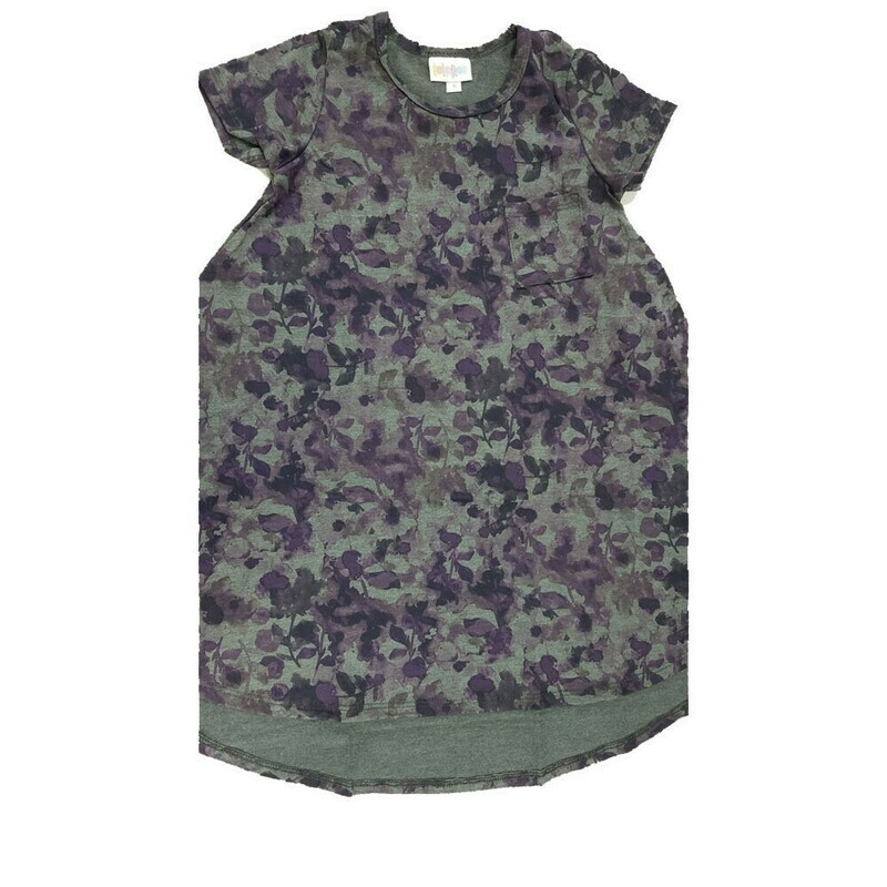 Kids Scarlett LuLaRoe Floral Gray Purple Swing Dress Size 6 fits kids 5-6