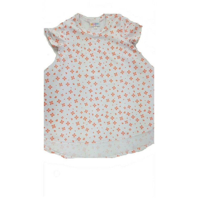 Kids Scarlett LuLaRoe Orange Hearts on White Geometric Swing Dress Size 2 fits kids 2T-4