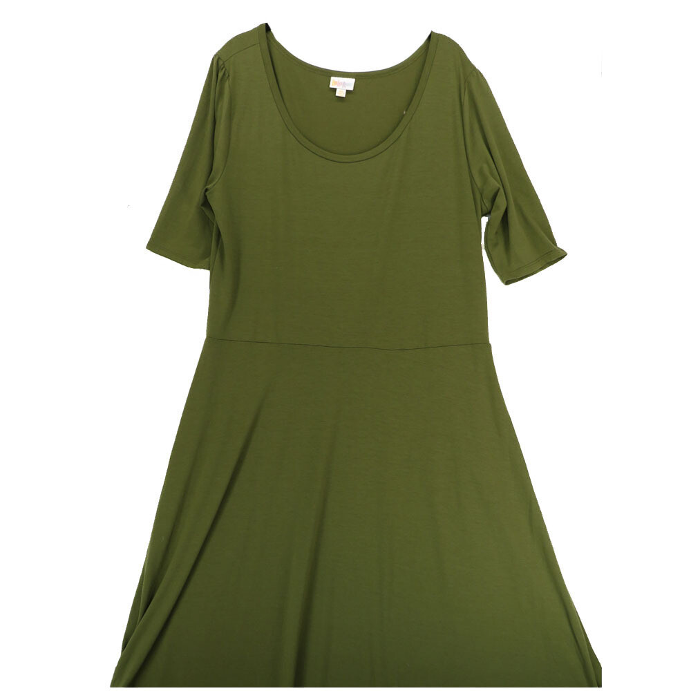 LuLaRoe Ana XXX-Large 3XL Solid Olive/Army Green Floor Length Maxi Dress fits sizes 22-24