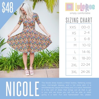 NICOLE LuLaRoe Fitted Bodice Dress