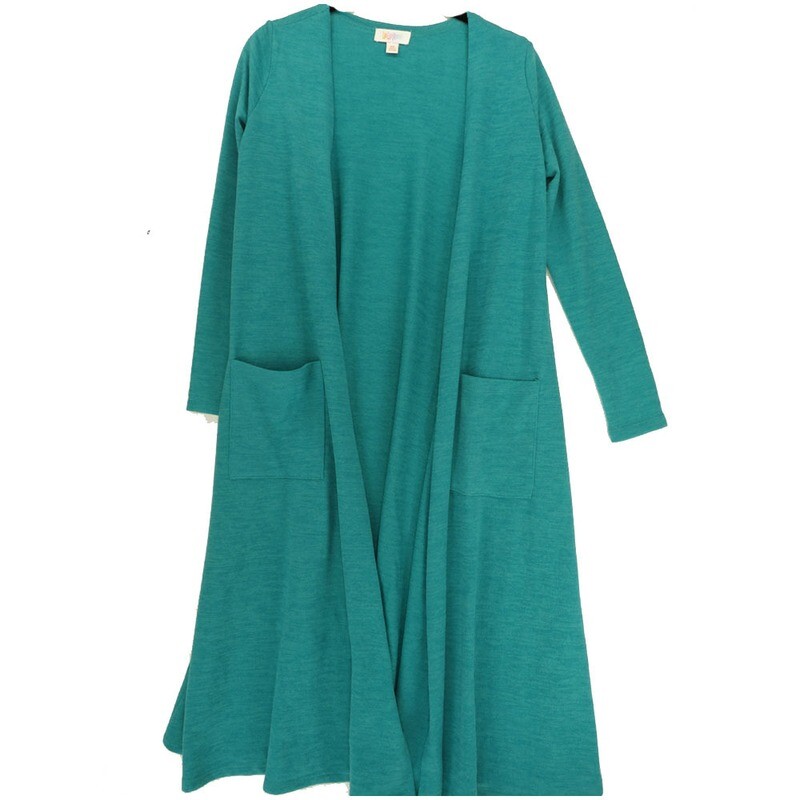 LuLaRoe SARAH X-Small XS Solid Teal Cardigan fits Womens sizes 0-4