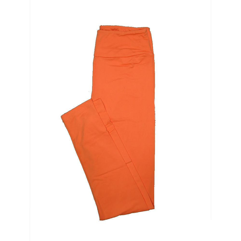 LuLaRoe One Size OS Solid Neon Orange (257511) Womens Leggings fits Adult sizes 2-10