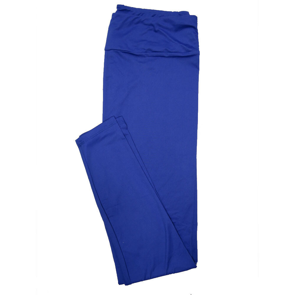 LuLaRoe Tall Curvy TC Solid Blue Womens Leggings fits Adult sizes 12-18