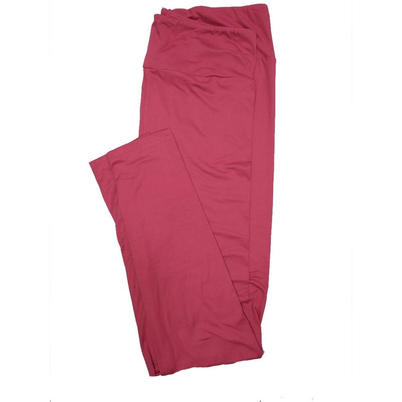 LuLaRoe One Size OS Solid Dark Rosy Pink (385-49068) Womens Leggings fits Adult sizes 2-10