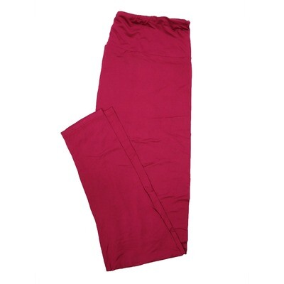 LuLaRoe One Size OS Solid Red Plum (192025) Womens Leggings fits Adult sizes 2-10