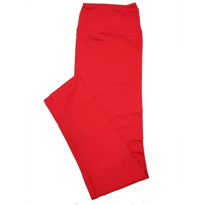 LuLaRoe One Size OS Solid Salsa Red (181657) Womens Leggings fits Adult sizes 2-10