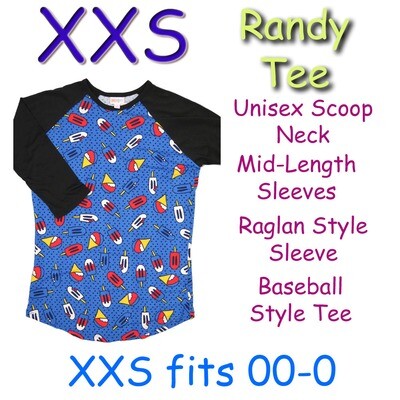 XX-Small Randy Tee LuLaRoe Shirt XXS fits 00-0