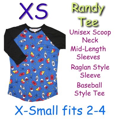 X-Small Randy Tee LuLaRoe Shirt XS fits 2-4