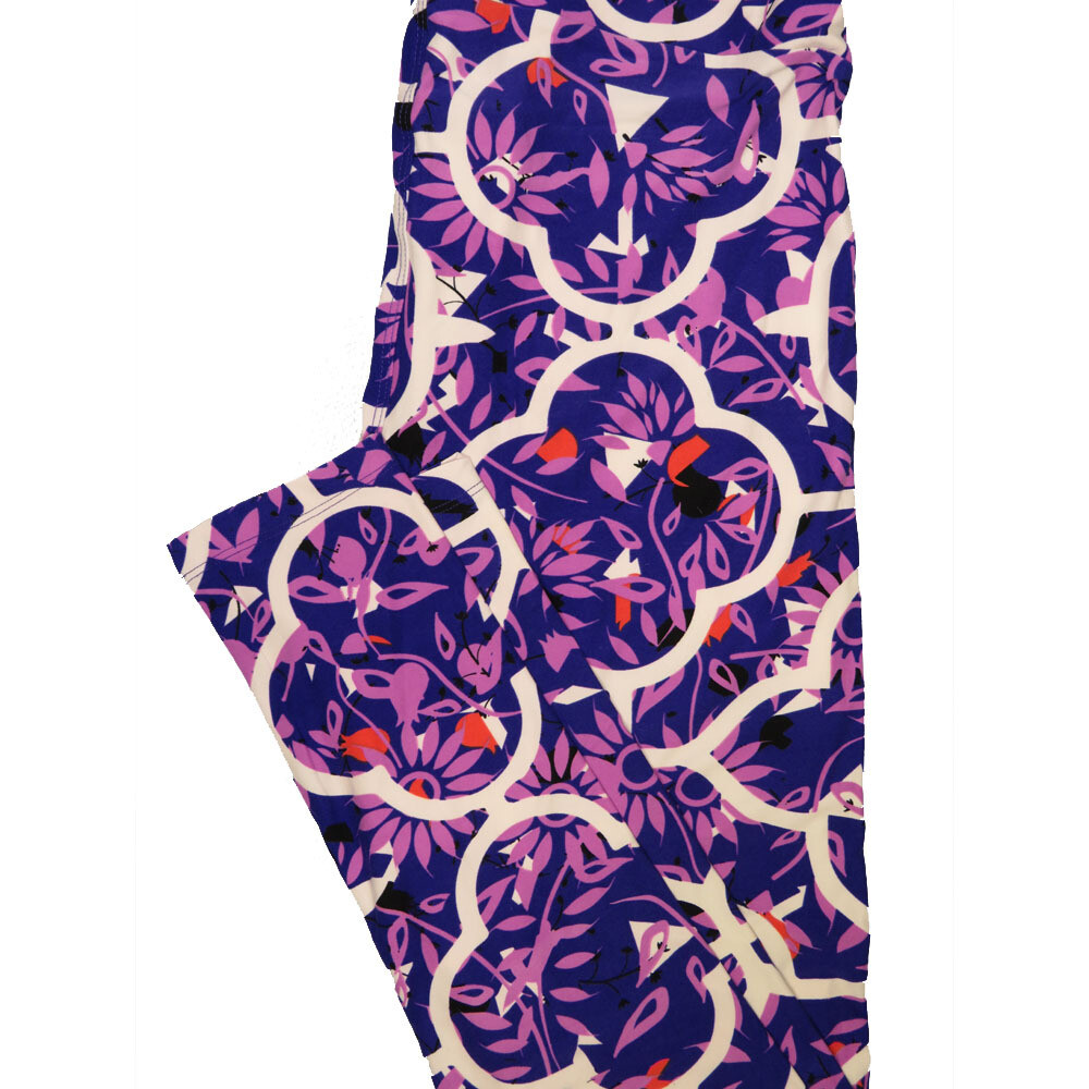 LuLaRoe Tall Curvy TC Floral Daisy Purple White Black Leggings (TC fits Adults 12-18) TC-7216-F