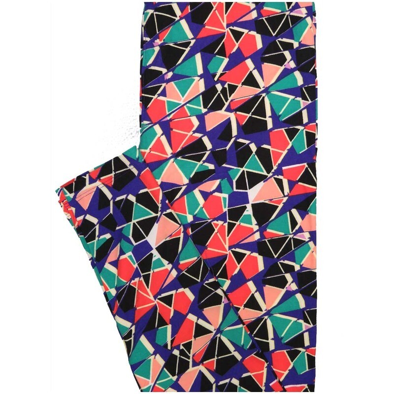 LuLaRoe One Size OS Trippy Black Pink Teal Psychedelic Buttery Soft Leggings - OS fits Adults 2-10