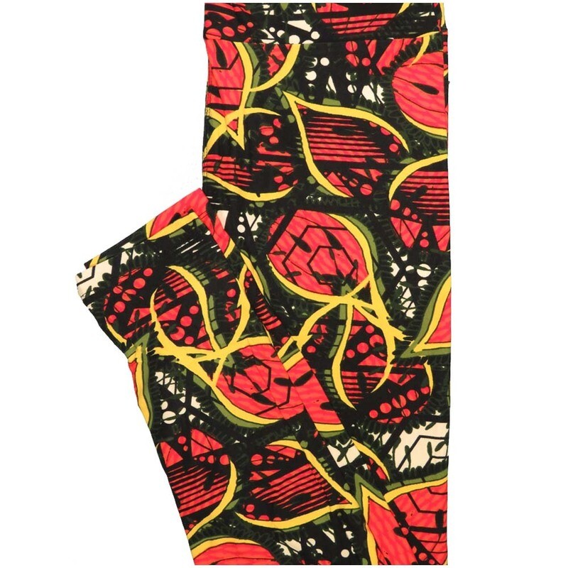 LuLaRoe One Size OS Halloween Red Yellow Orange JackoLantern Pumpkin Buttery Soft Leggings - OS fits Adults 2-10