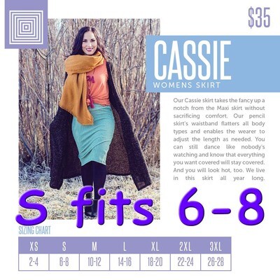 Cassie Small (S) LuLaRoe Skirt Fits 6-8