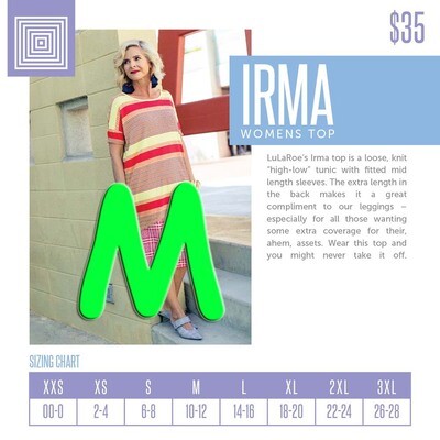 Medium (M) Irma LuLaroe Tunic - Sizes 12-14