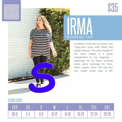 Small (S) Irma LuLaroe Tunic - Sizes 8-10