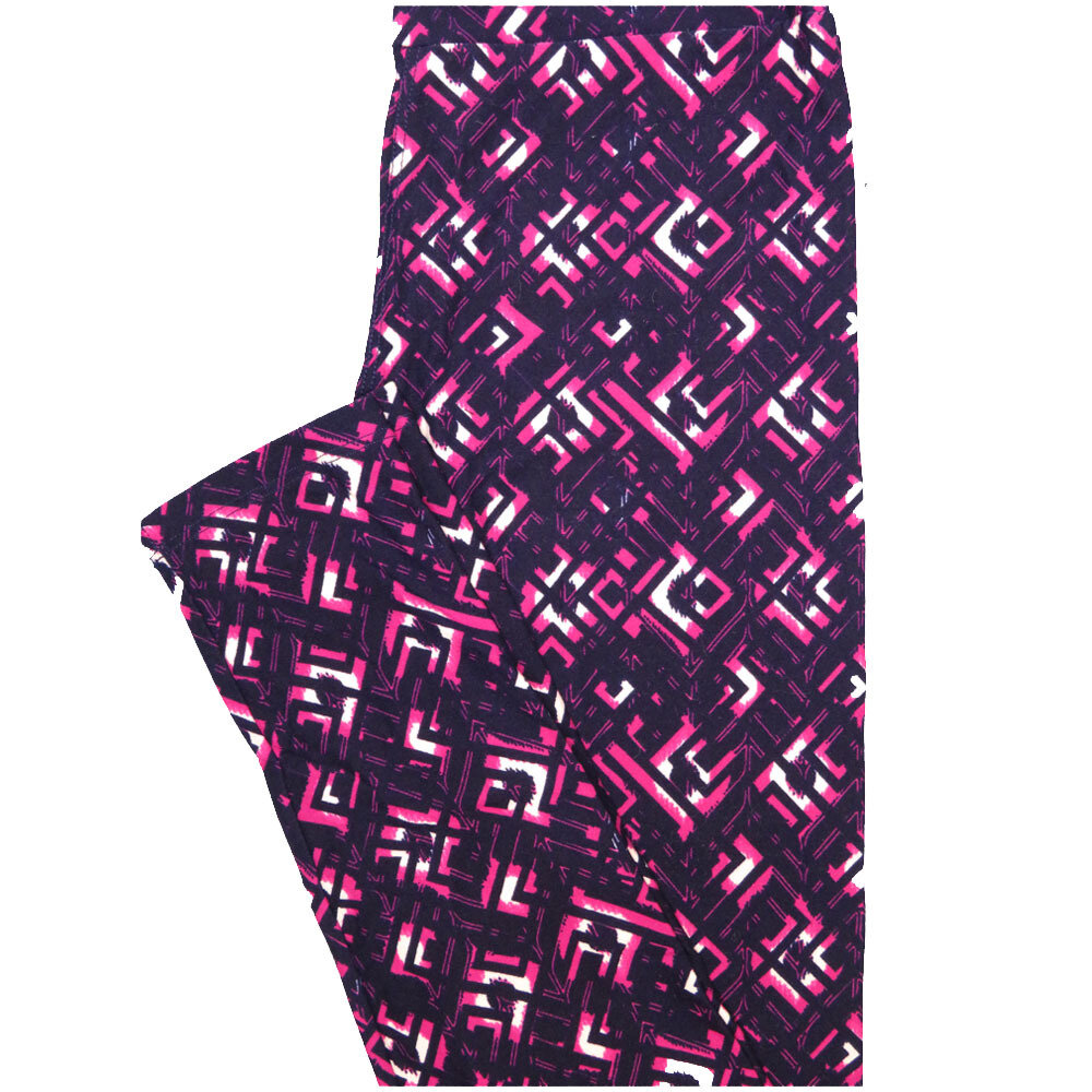 LuLaRoe One Size OS Maze Light Dark Purple Pink Geometric Leggings (OS fits Adults 2-10)
