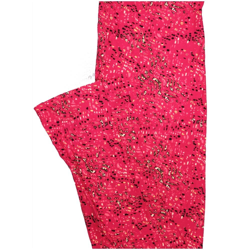 LuLaRoe One Size OS Floral Dark Pink White Black Leggings (OS fits Adults 2-10)