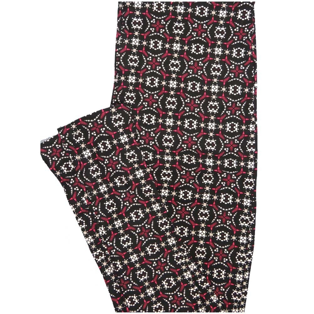 LuLaRoe One Size OS 70s Trippy Psychedelic Stripe Black Pink Orange Leggings (OS fits Adults 2-10)