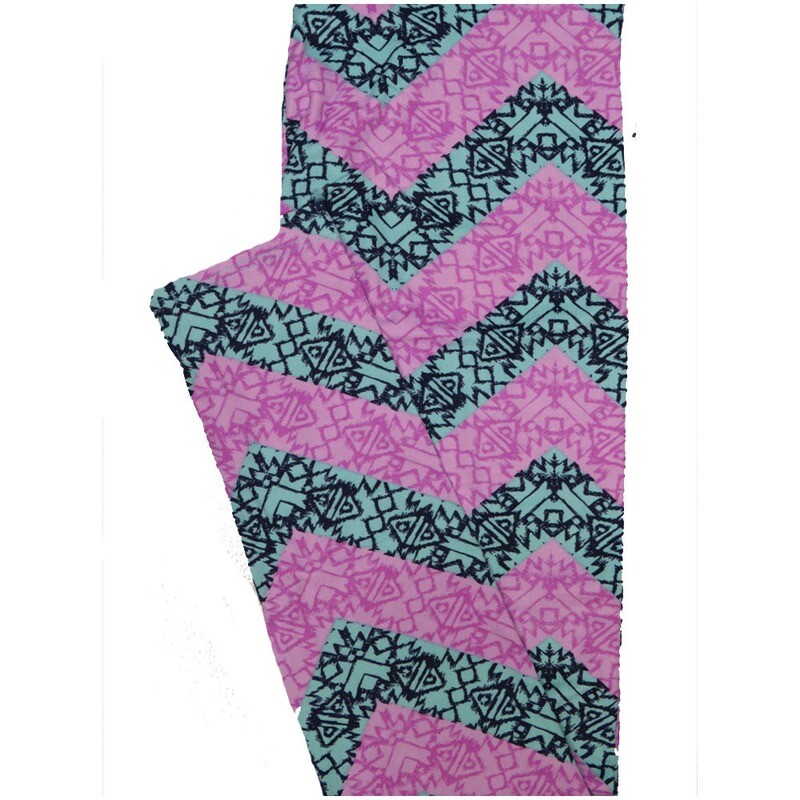 LuLaRoe One Size OS Southwestern Aztek Zig Zag Stripe Light Dark Purple Leggings (OS fits Adults 2-10)