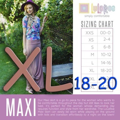 Maxi X-Large (XL) LuLaRoe Skirt Fits Sizes 18-20