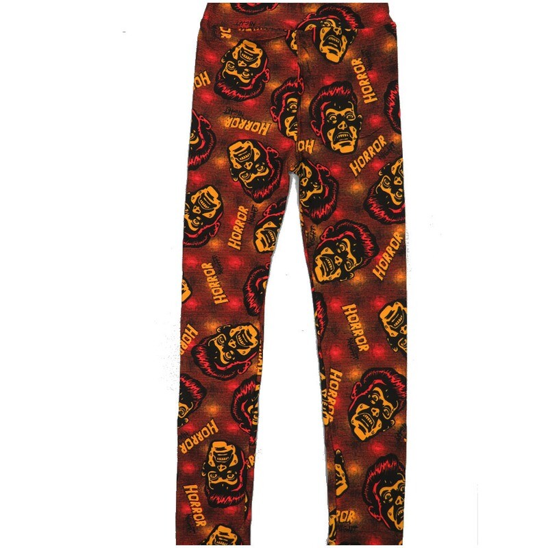 LuLaRoe Kids Large/XL LXL Halloween Horror Frankenstein Red Black Yellow Leggings ( L/XL fits kids 8-14) LXL-2000-L