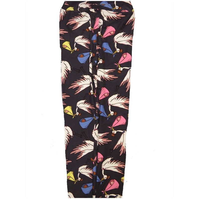 LuLaRoe Kids Large/XL LXL Storks Babies Newborn Leggings fits sizes 8-14