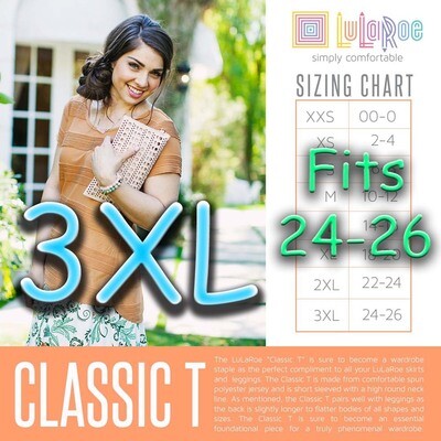 XXX-Large (3XL) Classic Tee LuLaRoe Shirt - Sizes 24-26