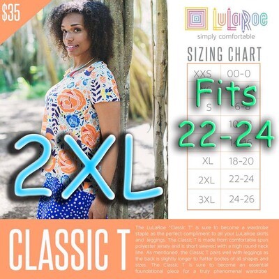 XX-Large (2XL) Classic Tee LuLaRoe Shirt - Sizes 22-24