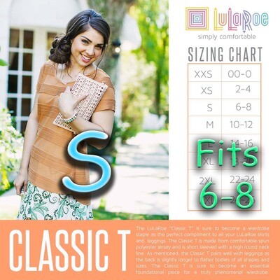 Small (S) Classic Tee LuLaRoe Shirt - Sizes 6-8