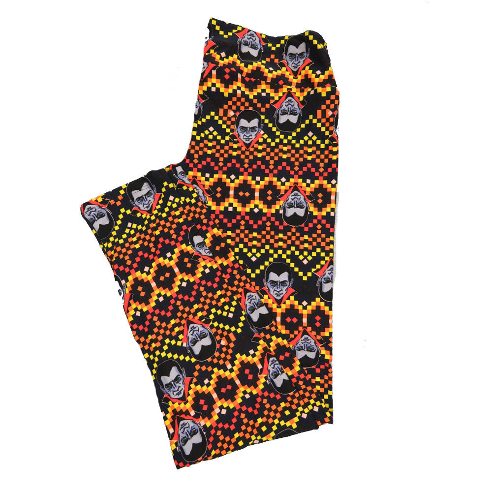 LuLaRoe TCTWO TC2 Halloween Geometric Dracula Nosfaratu Polka Dot Zig Zag Stripe Leggings fits sizes 18+ 9004-X