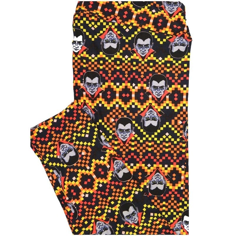 LuLaRoe TCTWO TC2 Halloween Polka Dot Dracula Geometric Buttery Soft Leggings fits Adults 18+