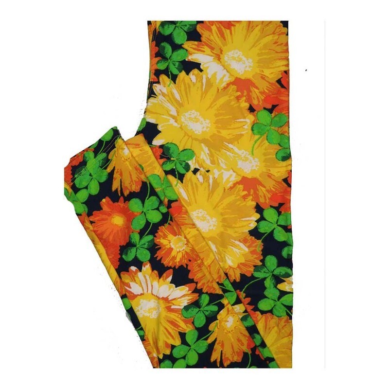 LuLaRoe One Size OS Lucky Irish Shamrock Four Leaf Clover Leggings fits Women 2-10