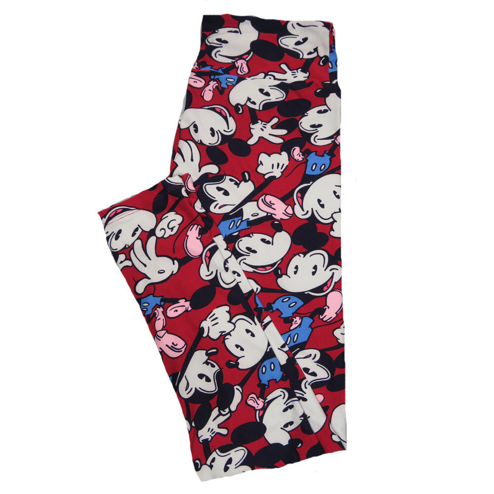 LuLaRoe One Size OS Disney Mickey Mouse Smiling Punching Leggings (OS fits Adults 2-10) OS-4043-T
