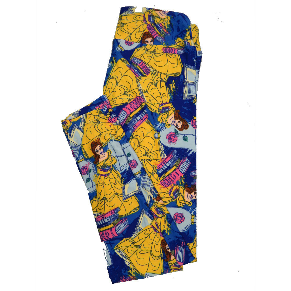 LuLaRoe One Size OS Disney Belle Beauty and the Beast Roses Leggings (OS fits Adults 2-10) OS-4049-E