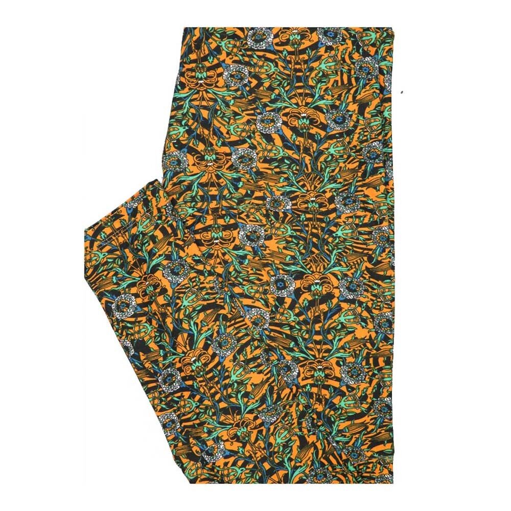 LuLaRoe One Size OS Floral Leggings fits Women 2-10