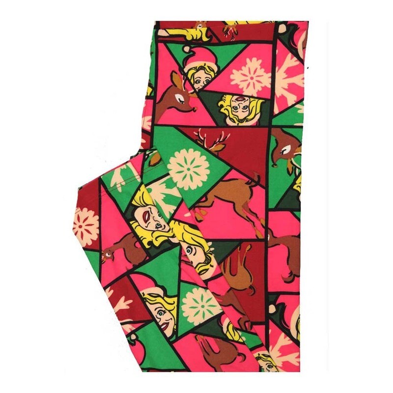 LuLaRoe One Size OS Christmas Geometric Lady Elf Reindeer Snowflake Leggings fits Women 2-10
