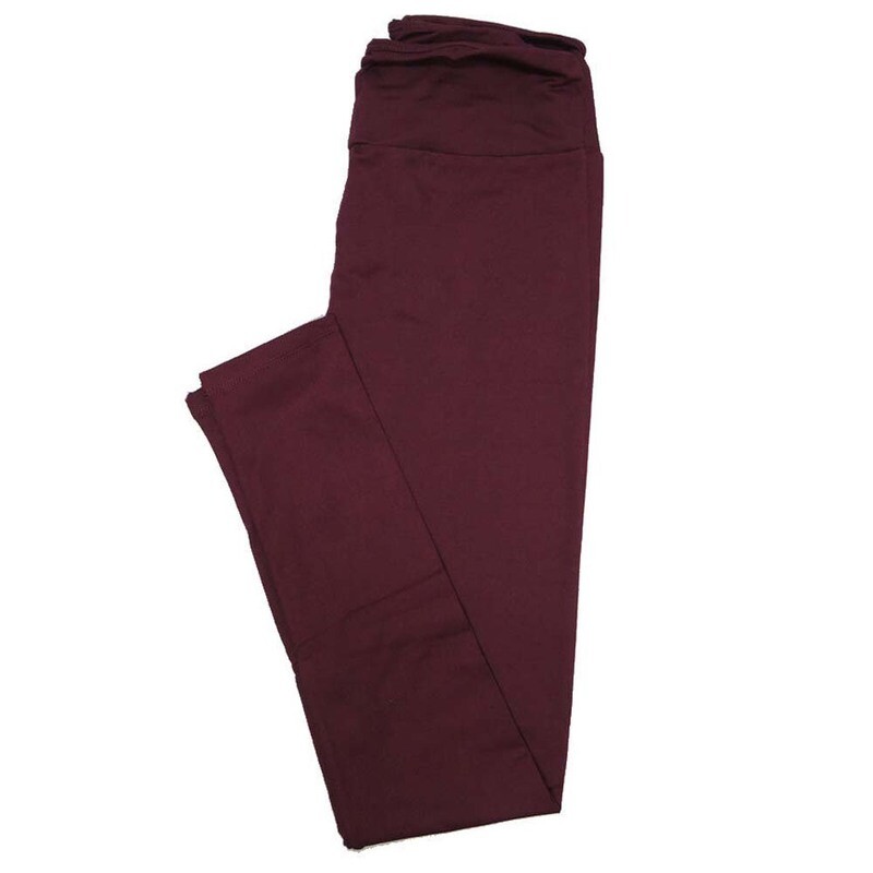 LuLaRoe One Size OS Solid Burgundy (575761) Womens Leggings fits Adult sizes 2-10