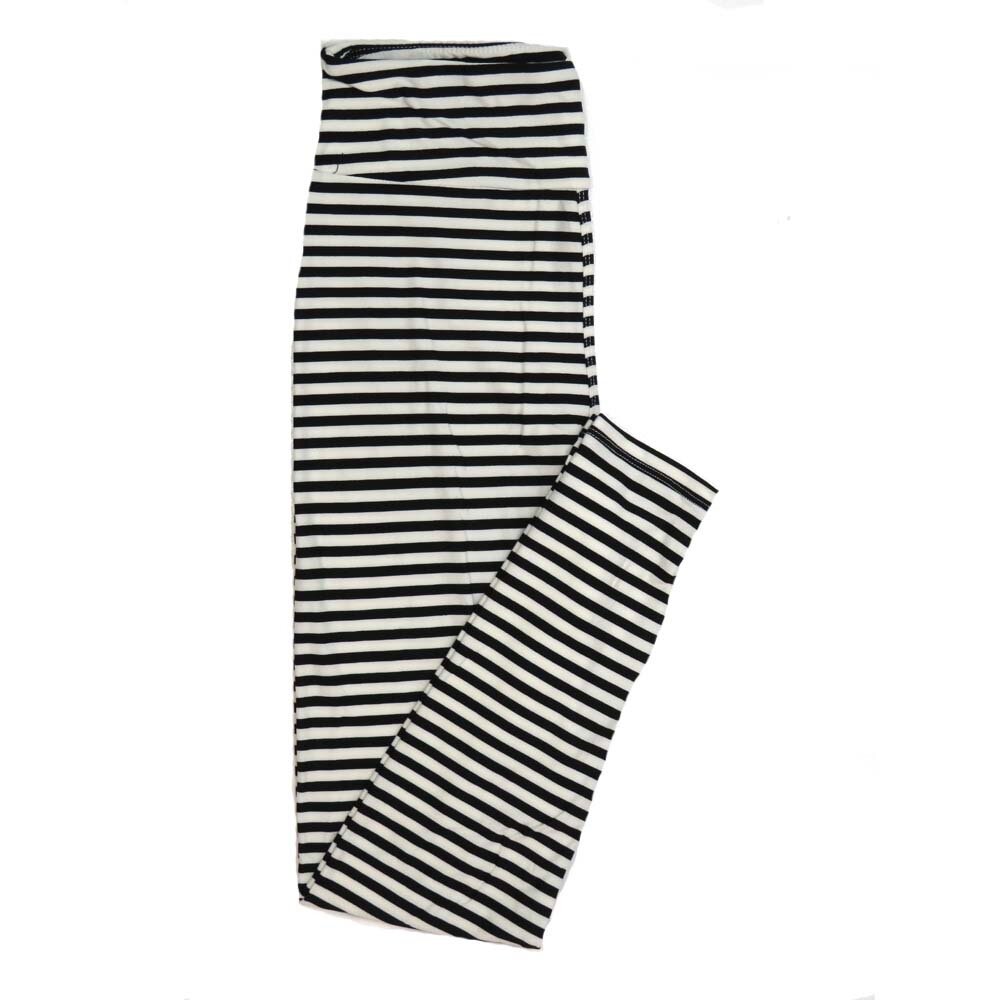 LuLaRoe One Size OS Black and White Stripe Buttery Soft Womens Leggings fit Adult sizes 2-10  OS-4335-6