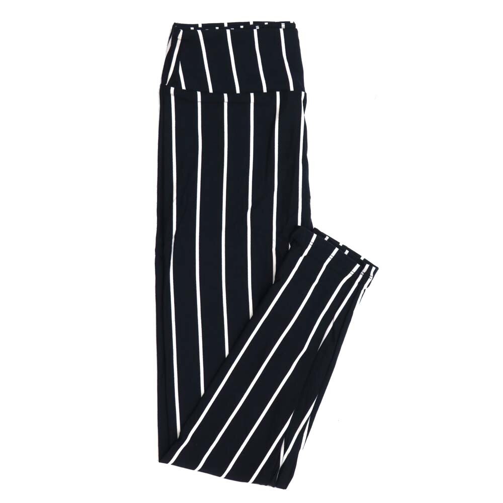 LuLaRoe One Size OS Navy and White Pin Stripe Baseball Uniform Buttery Soft Womens Leggings fit Adult sizes 2-10  OS-4340-4