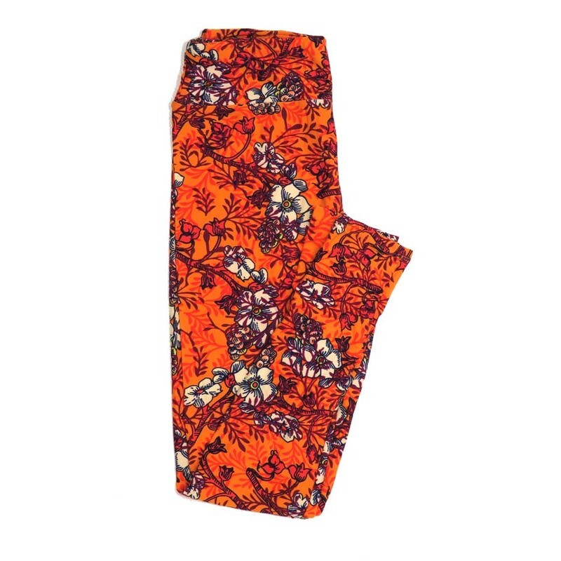 LuLaRoe One Size OS Floral Buttery Soft Womens Leggings fit Adult sizes 2-10  OS-4365-AM