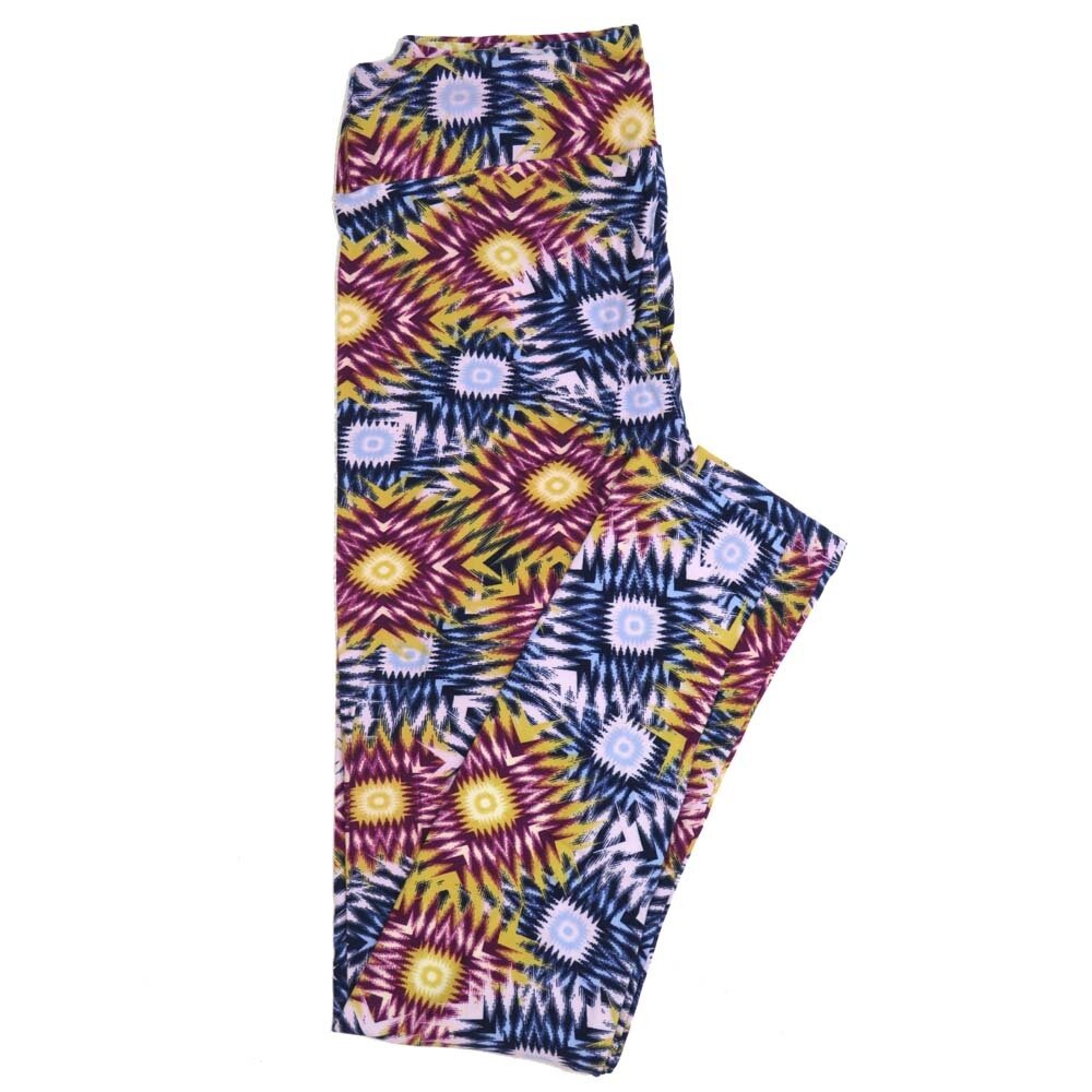 LuLaRoe One Size OS Bright Explosion 70s Trippy Psychedelic Buttery Soft Womens Leggings fit Adult sizes 2-10  OS-4350-BC