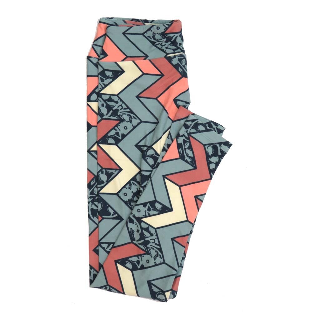 LuLaRoe One Size OS Floral Stripes Zig Zags Chevrons Buttery Soft Womens Leggings fit Adult sizes 2-10  OS-4351-AZ