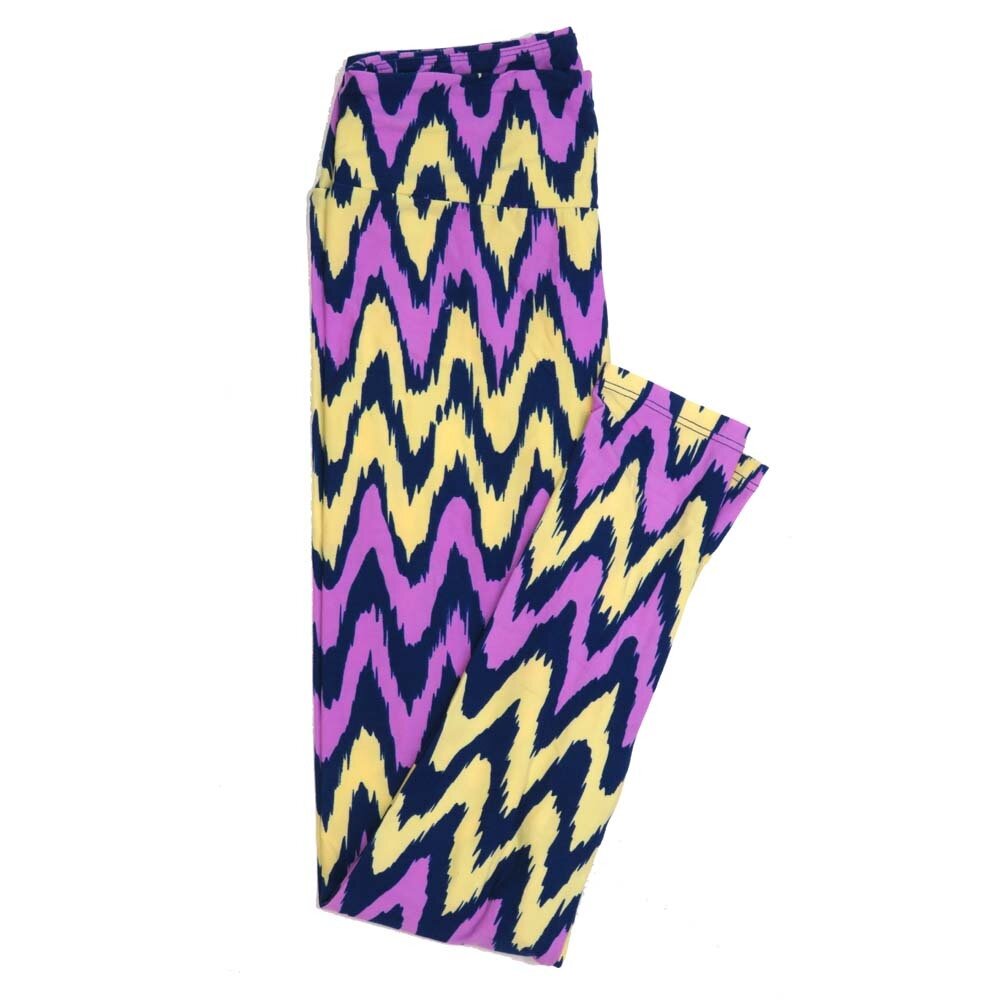 LuLaRoe One Size OS Trippy Bright Zig Zag Stripes Buttery Soft Womens Leggings fit Adult sizes 2-10  OS-4352-AG-2