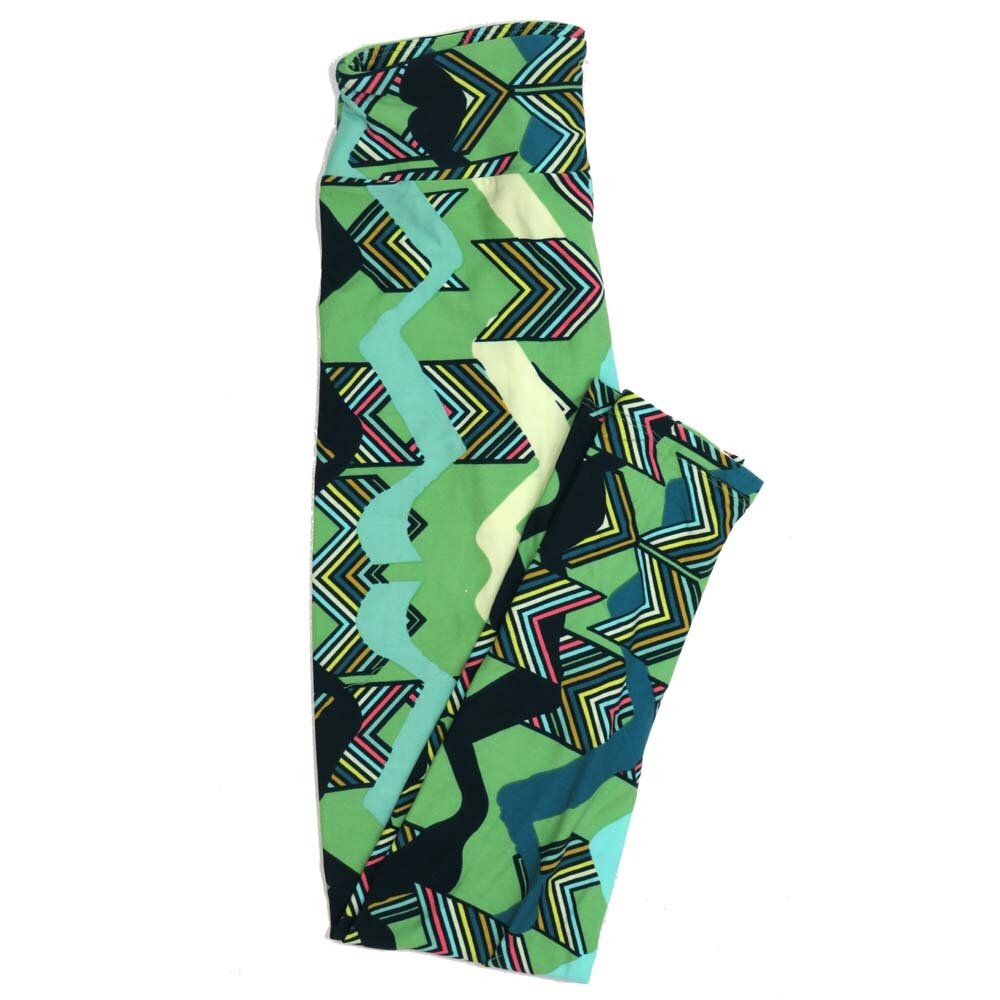 LuLaRoe One Size OS Chevrons Black White Green Gray Teal Buttery Soft Womens Leggings fit Adult sizes 2-10  OS-4352-AL
