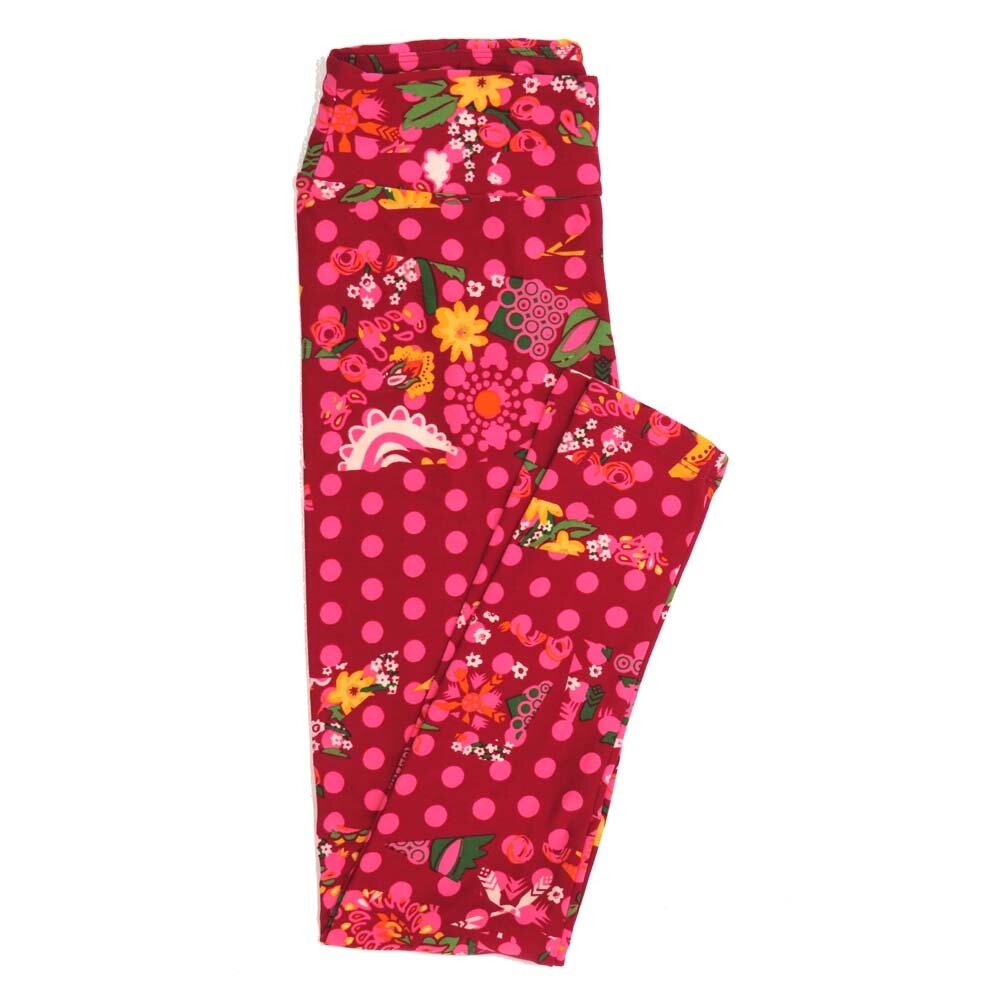 LuLaRoe One Size OS Floral Polka Dot Buttery Soft Womens Leggings fit Adult sizes 2-10  OS-4352-AX