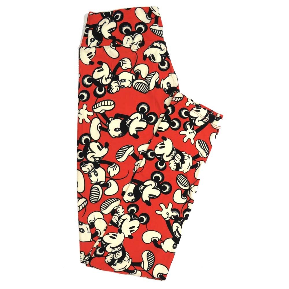 LuLaRoe One Size OS Disney Mickey Mouse Happy Posing Strutting Buttery Soft Womens Leggings fit Adult sizes 2-10  OS-4354-BD
