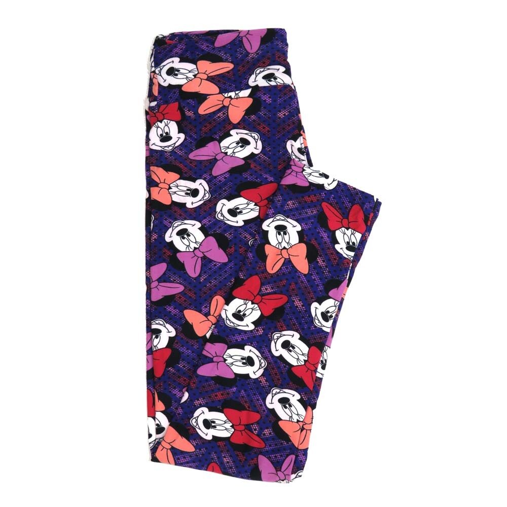 LuLaRoe One Size OS Disney Minnie Mouse Smiling Black White Pink Red Buttery Soft Womens Leggings fit Adult sizes 2-10  OS-4355-AL