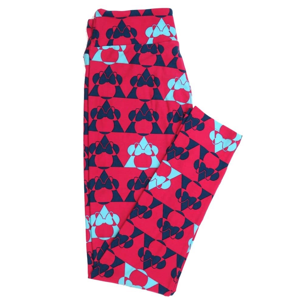 LuLaRoe One Size OS Disney Minnie Mouse Triangles Buttery Soft Womens Leggings fit Adult sizes 2-10  OS-4355-AN