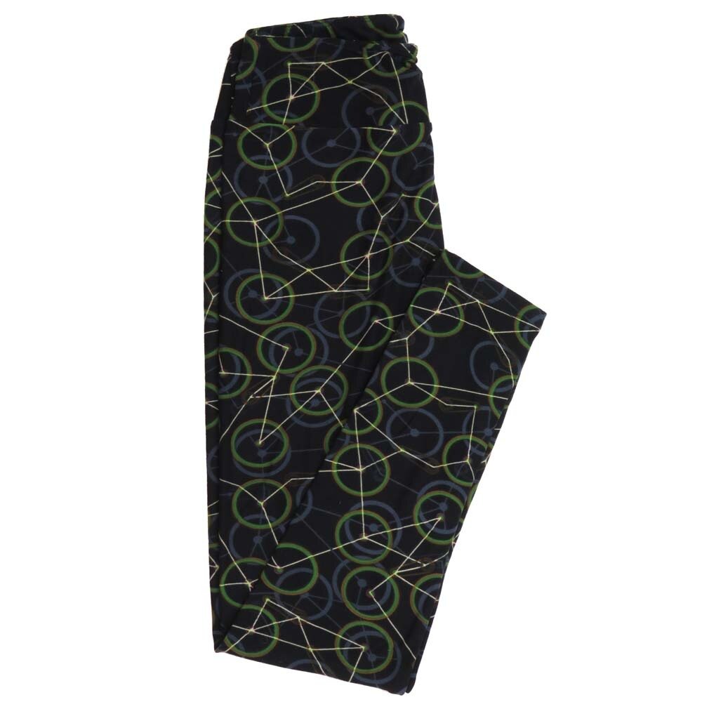 LuLaRoe One Size OS Connected Wheels like Bicycles Buttery Soft Womens Leggings fit Adult sizes 2-10  OS-4358-AI