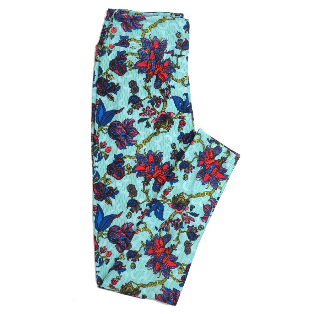 LuLaRoe One Size OS Floral Buttery Soft Womens Leggings fit Adult sizes 2-10 OS-4363-AJ-S